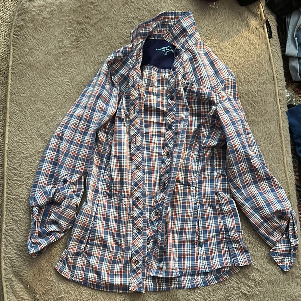 Eddie Bauer plaid collared button down